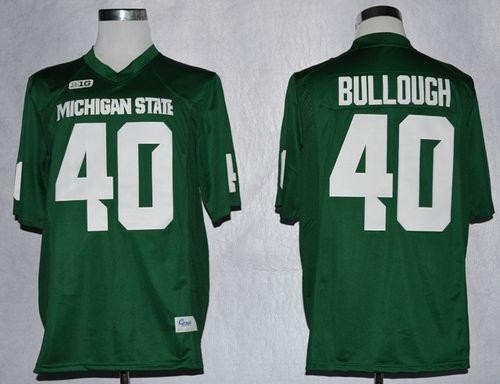 Spartans #40 Max Bullough Green Stitched NCAA Jersey - Click Image to Close